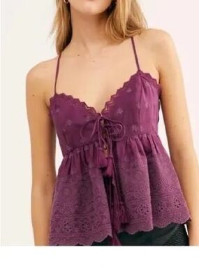 Free People Jenna embroidered cami